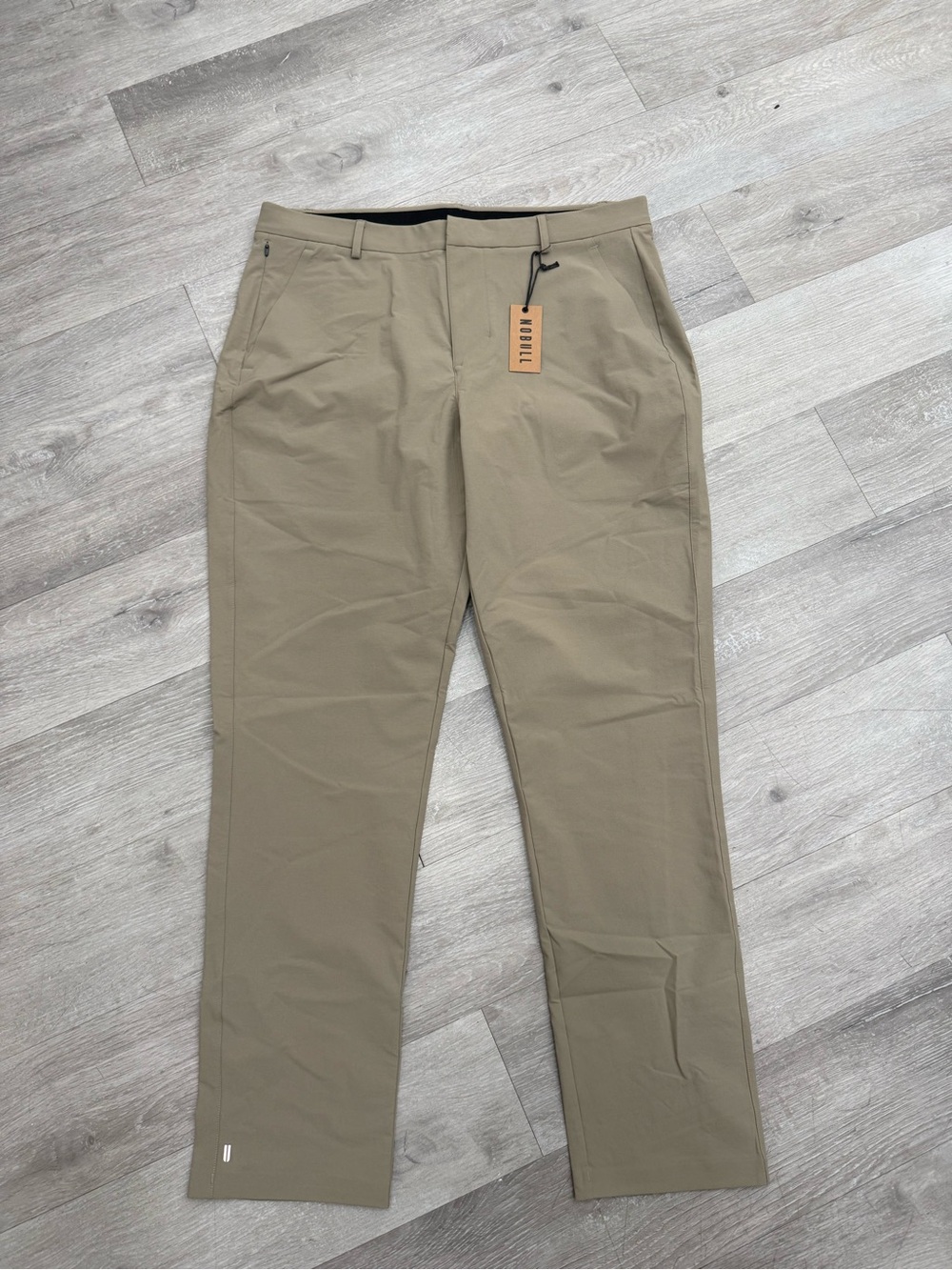 Nobull Khaki Stretch Casual Pants Men Size 36 x 32 Brand New